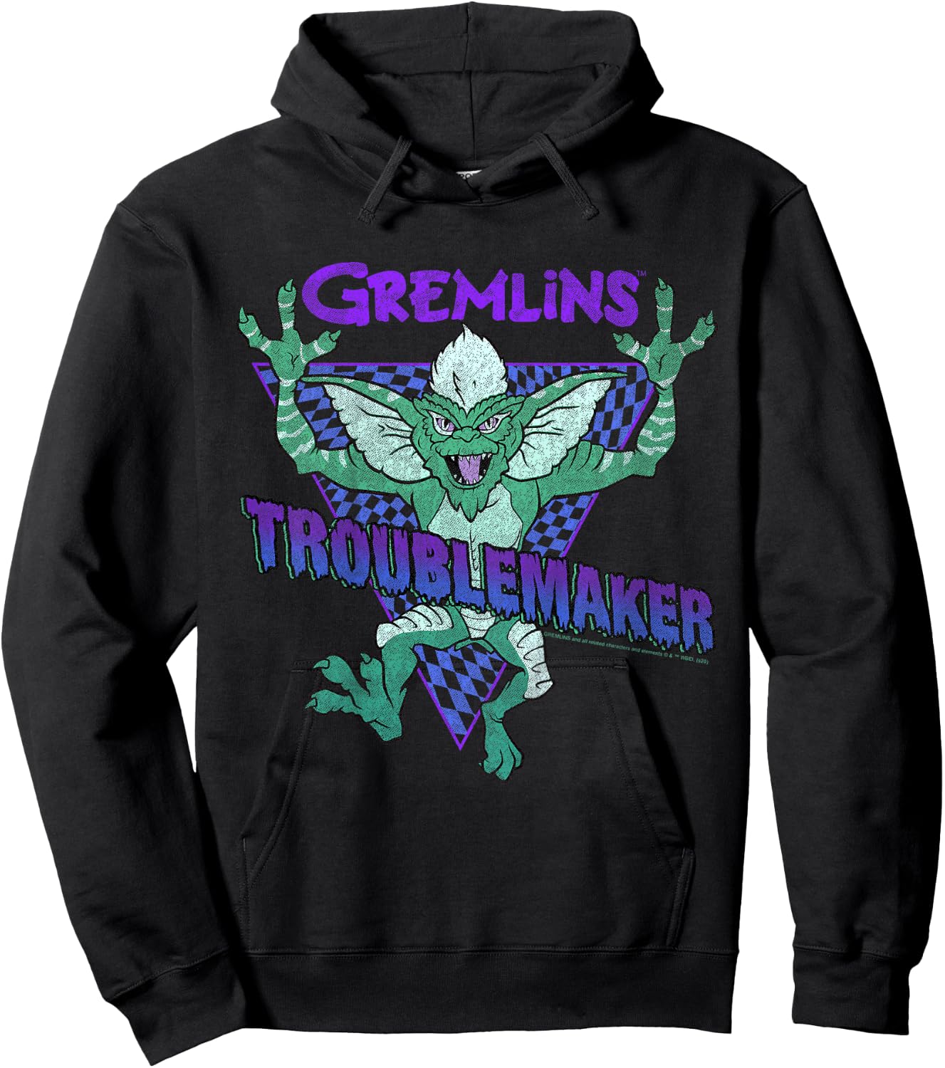 Kids Gremlins Stripe Troublemaker Portrait Hoodie - Hoodie | Black