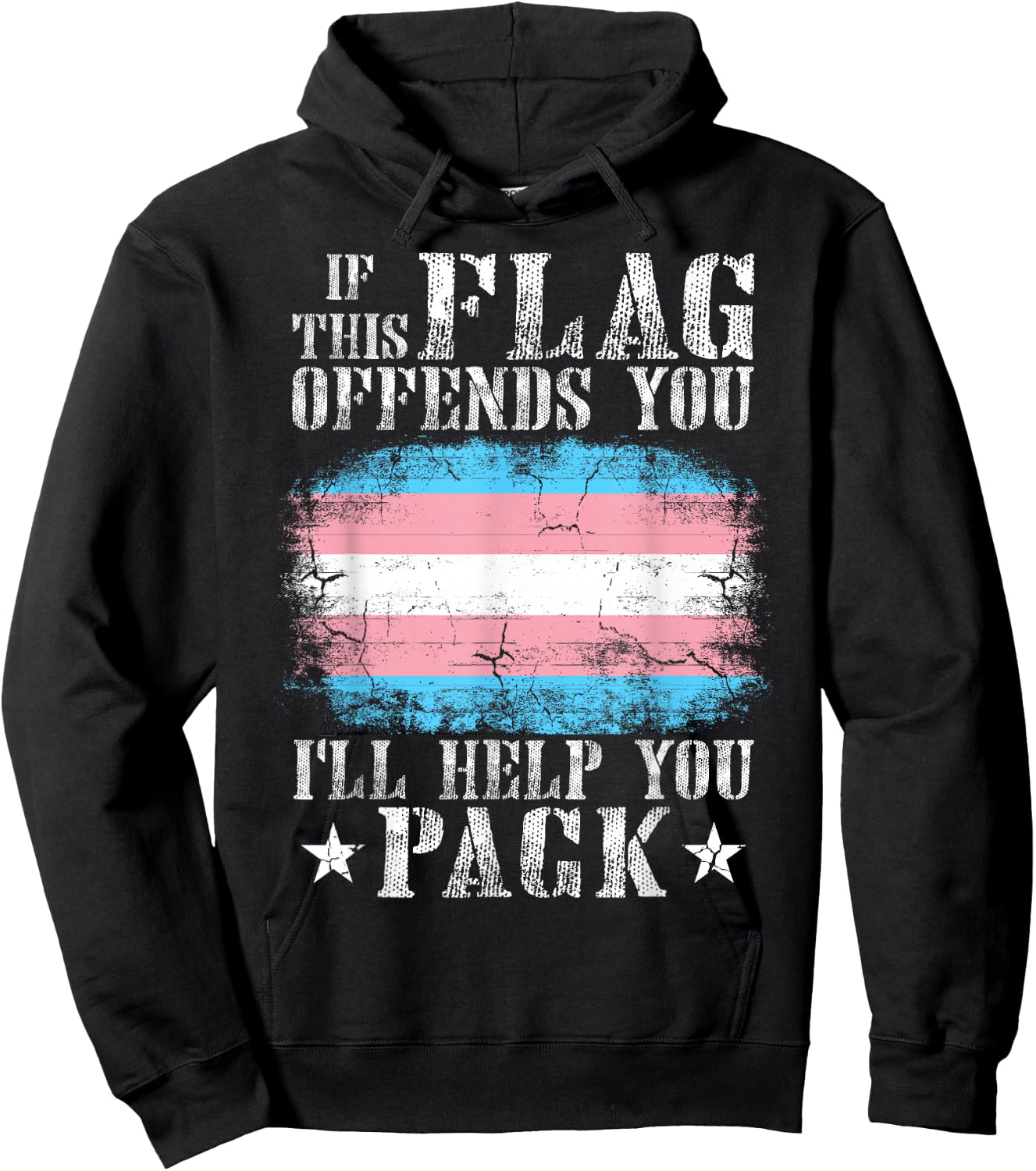 Transgender If This Flag Offends You Trans Rainbow Pride Small Hoodie - Hoodie | Black