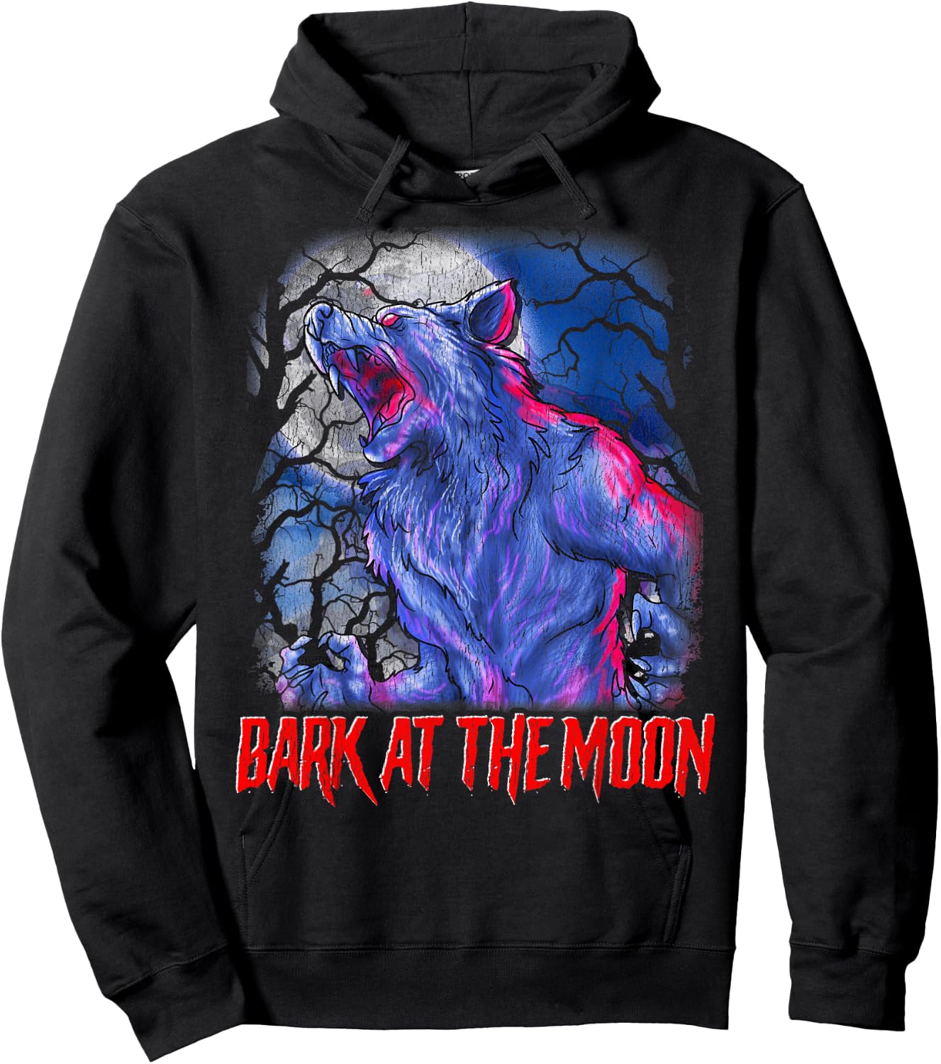 Bark at the Moon! Howling Werewolf Hoodie - Hoodie | Black