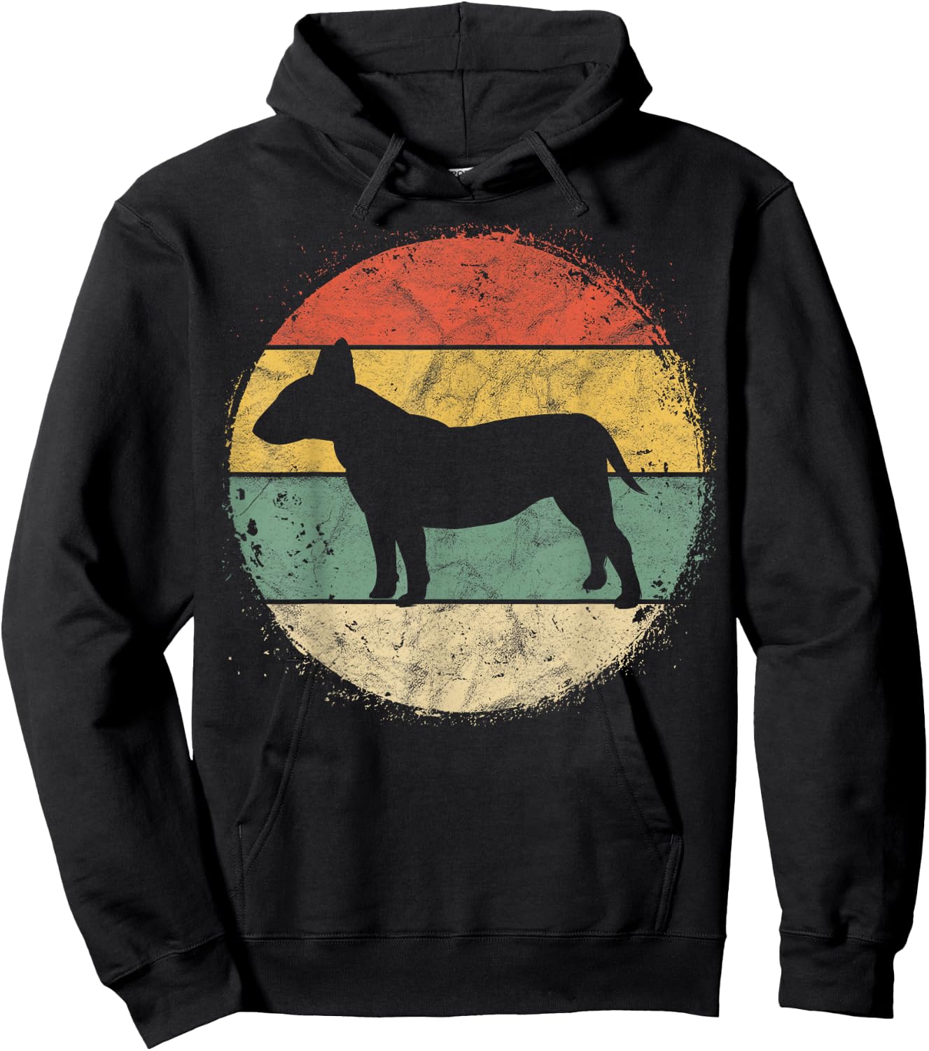 Circular Retro Bull Terrier Owner Bully Parents Dog Mom Hoodie - Hoodie | Black