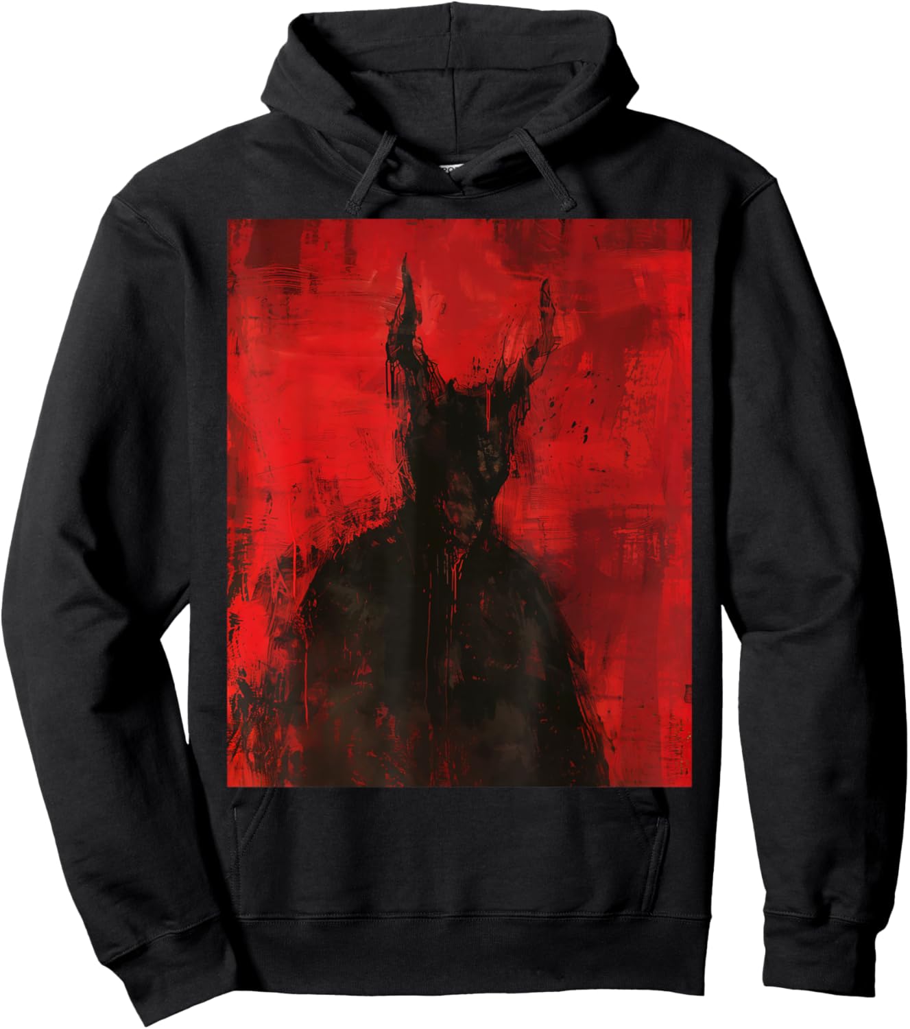 Red Demon Satan Baphomet Horror Art Goth Dark Hell Occult Hoodie - Hoodie | Black