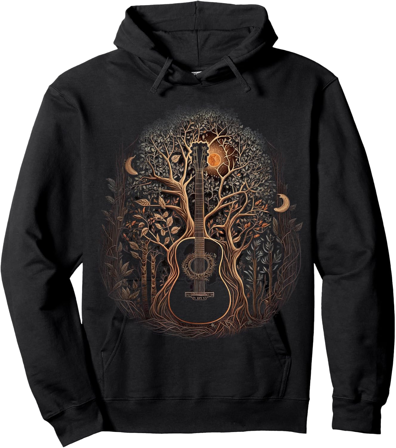 Guitar and Trees Guitars in Nature Plant Guitarist Hoodie - Hoodie | Black