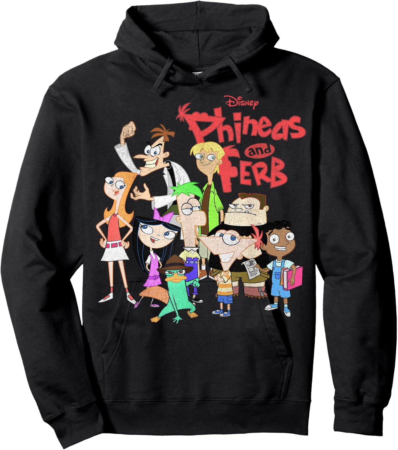 Disney Phineas and Ferb The Group Logo Small Hoodie - Hoodie | Black