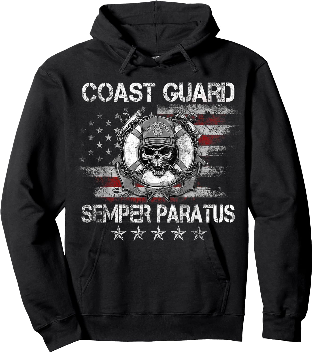 U.S. Coast Guard Semper Paratus T Shirt USCG Vetean Gift Hoodie - Hoodie | Black