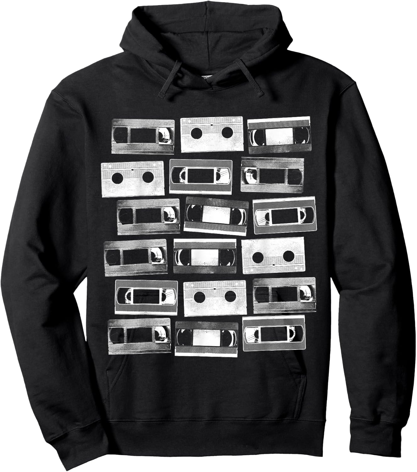 VHS Cassette Tapes 1980s VCR Video Retro Movies Hoodie - Hoodie | Black