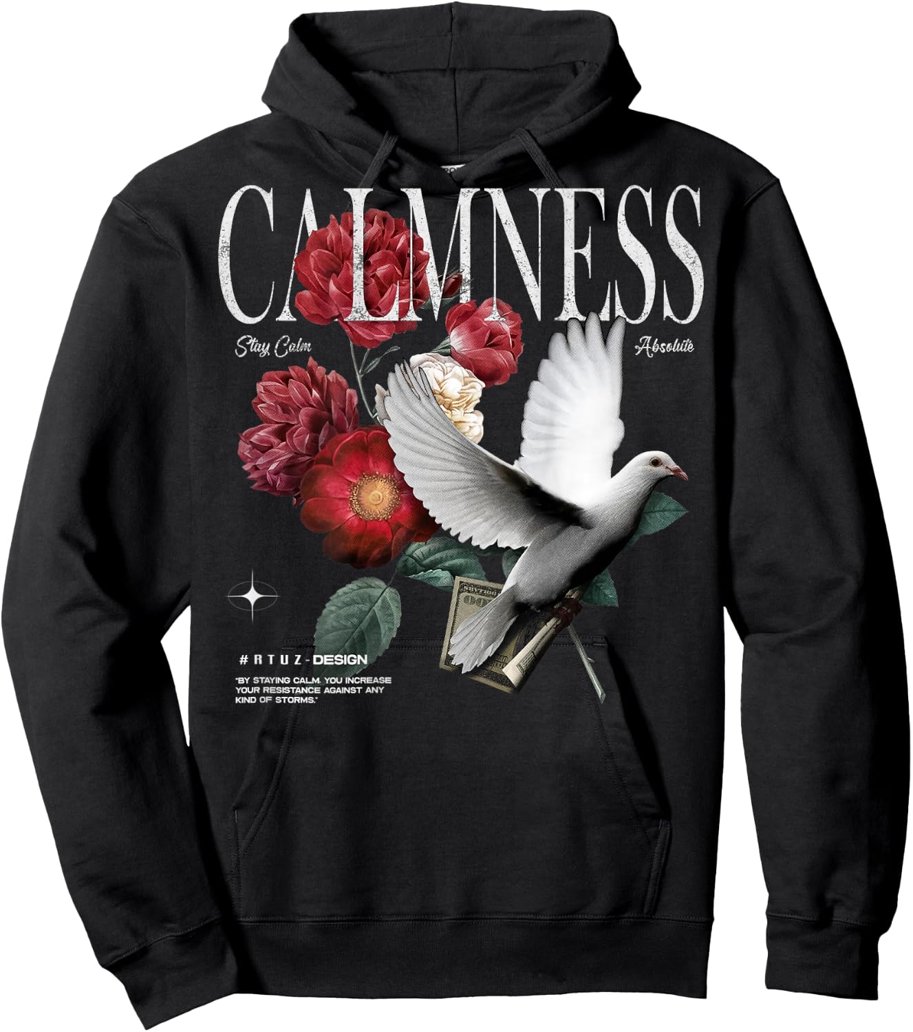 Hip Hop Vintage Hipster Edgy Urban Y2K Back Print Streetwear Hoodie - Hoodie | Black