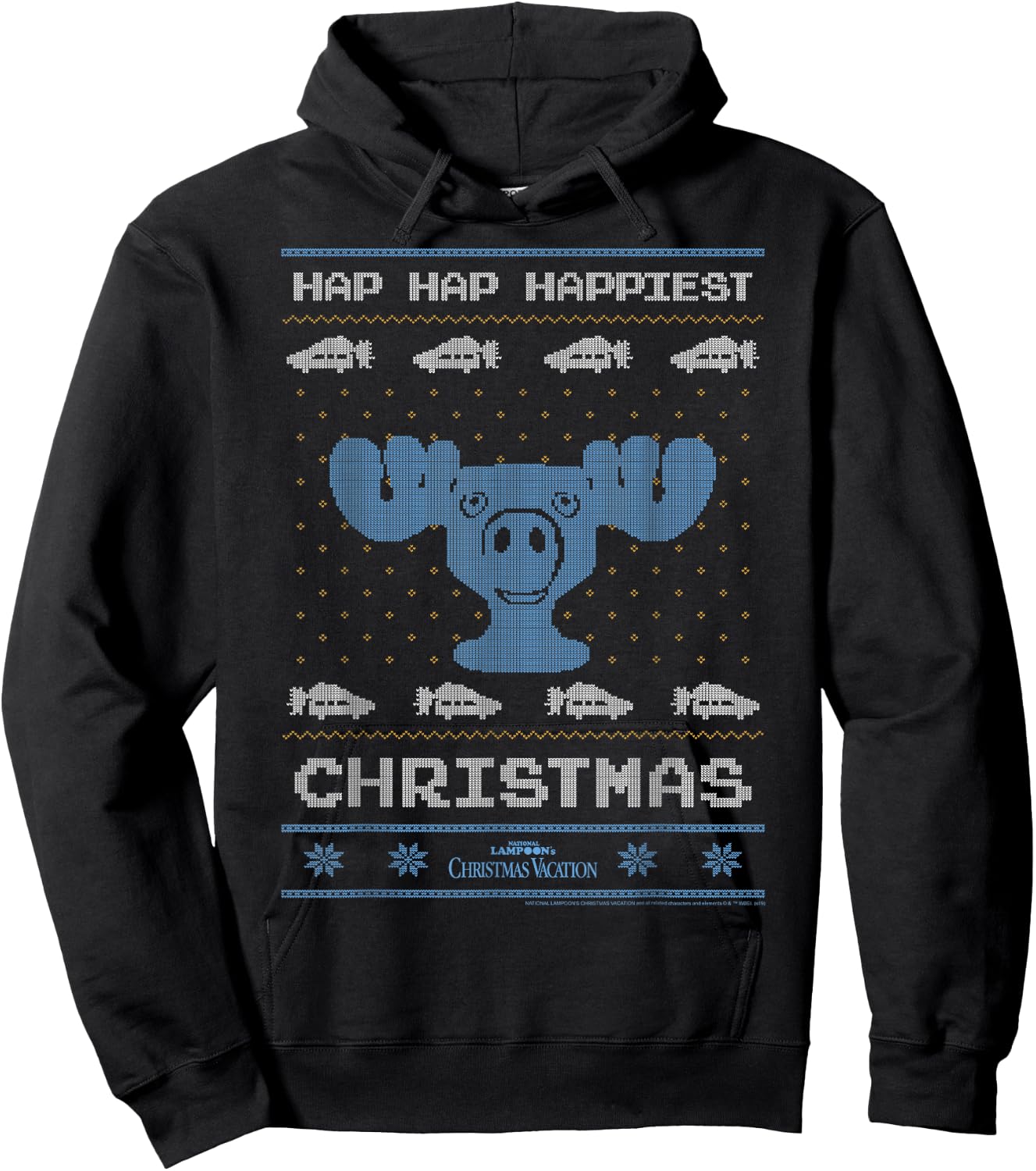 National Lampoon's Christmas Vacation Hap Hap Happiest Ugly Hoodie - Hoodie | Black