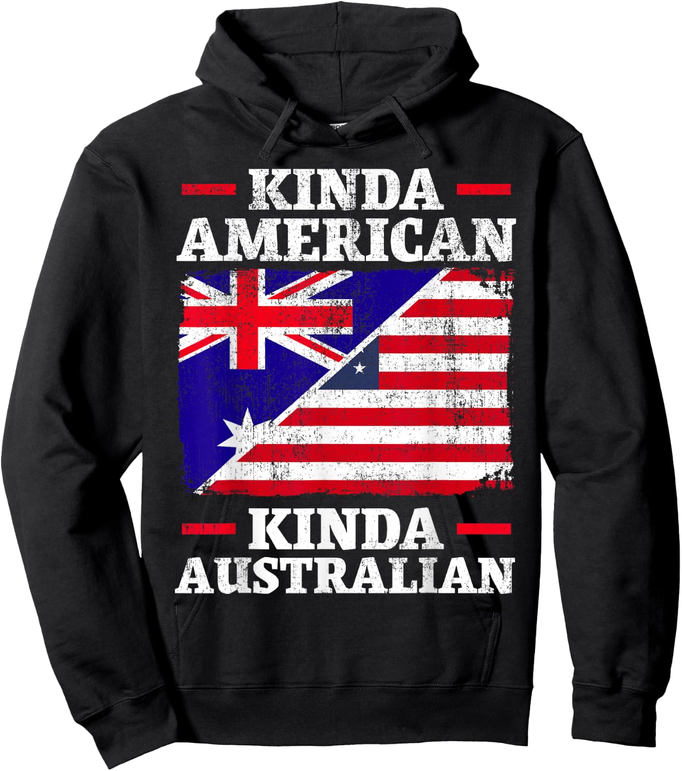 Kinda American Kinda Australian America Australia USA Hoodie - Hoodie | Black