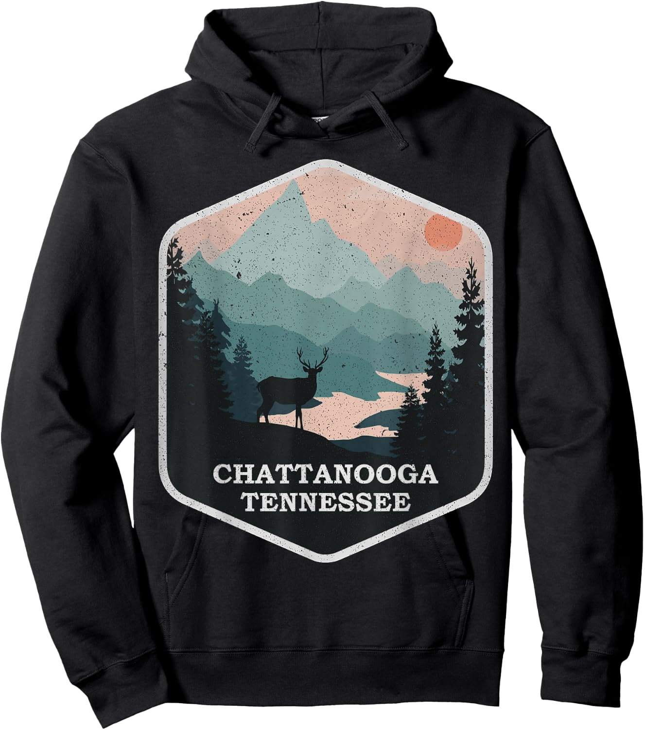 Vintage Chattanooga Tennessee TN Nature Mountains Hiking Hoodie - Hoodie | Black