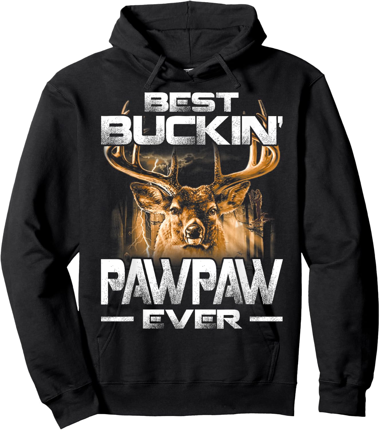 Best Buckin' Pawpaw Ever Deer Hunting Bucking Father Hoodie - Hoodie | Black