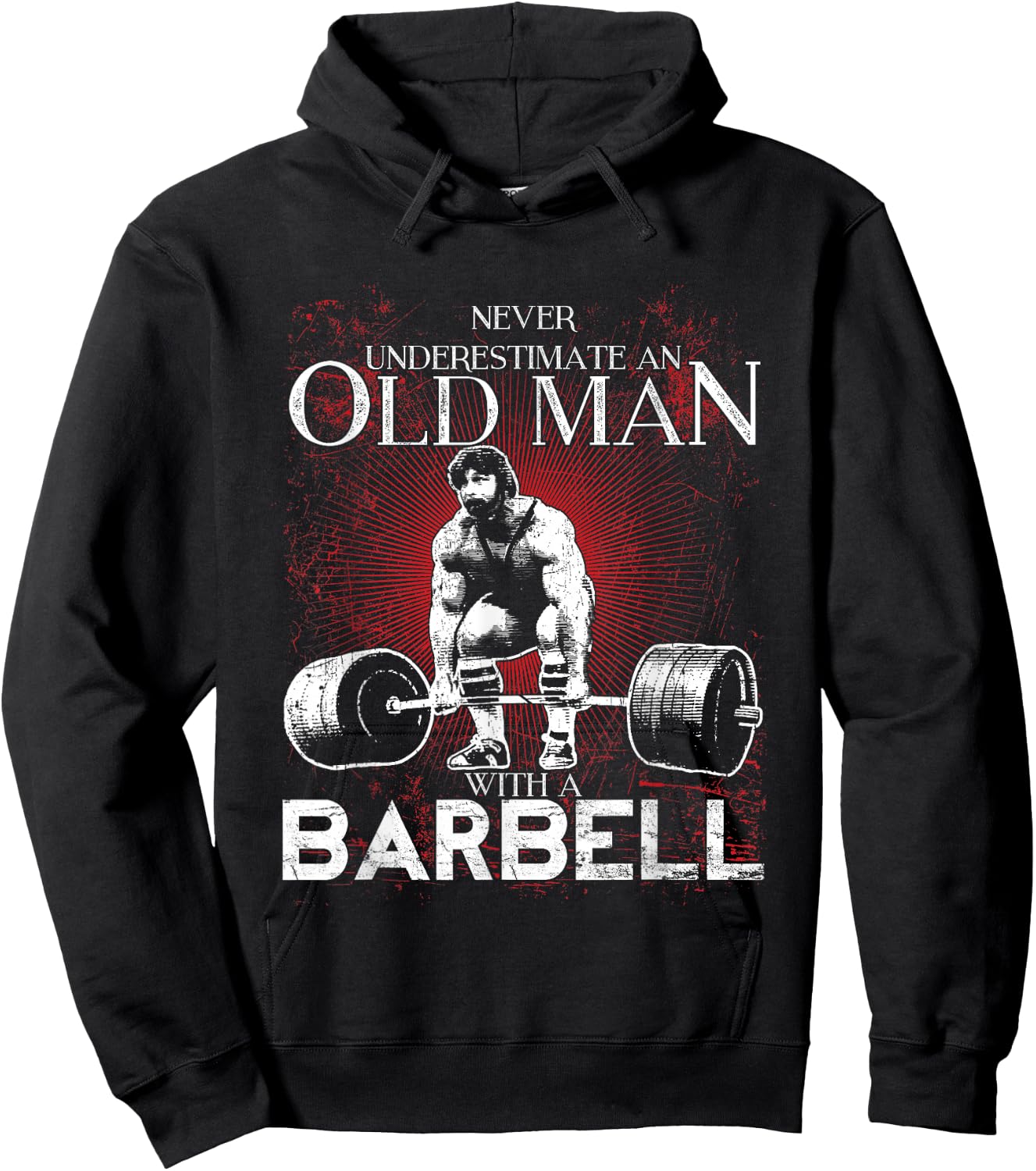 Old Man Barbell Powerlifting Hoodie - Hoodie | Black