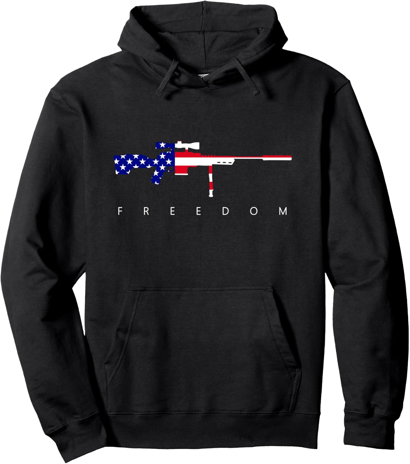 Sniper Rifle 6.5 308 American Flag Responsible Gun Owners Hoodie - Hoodie | Black
