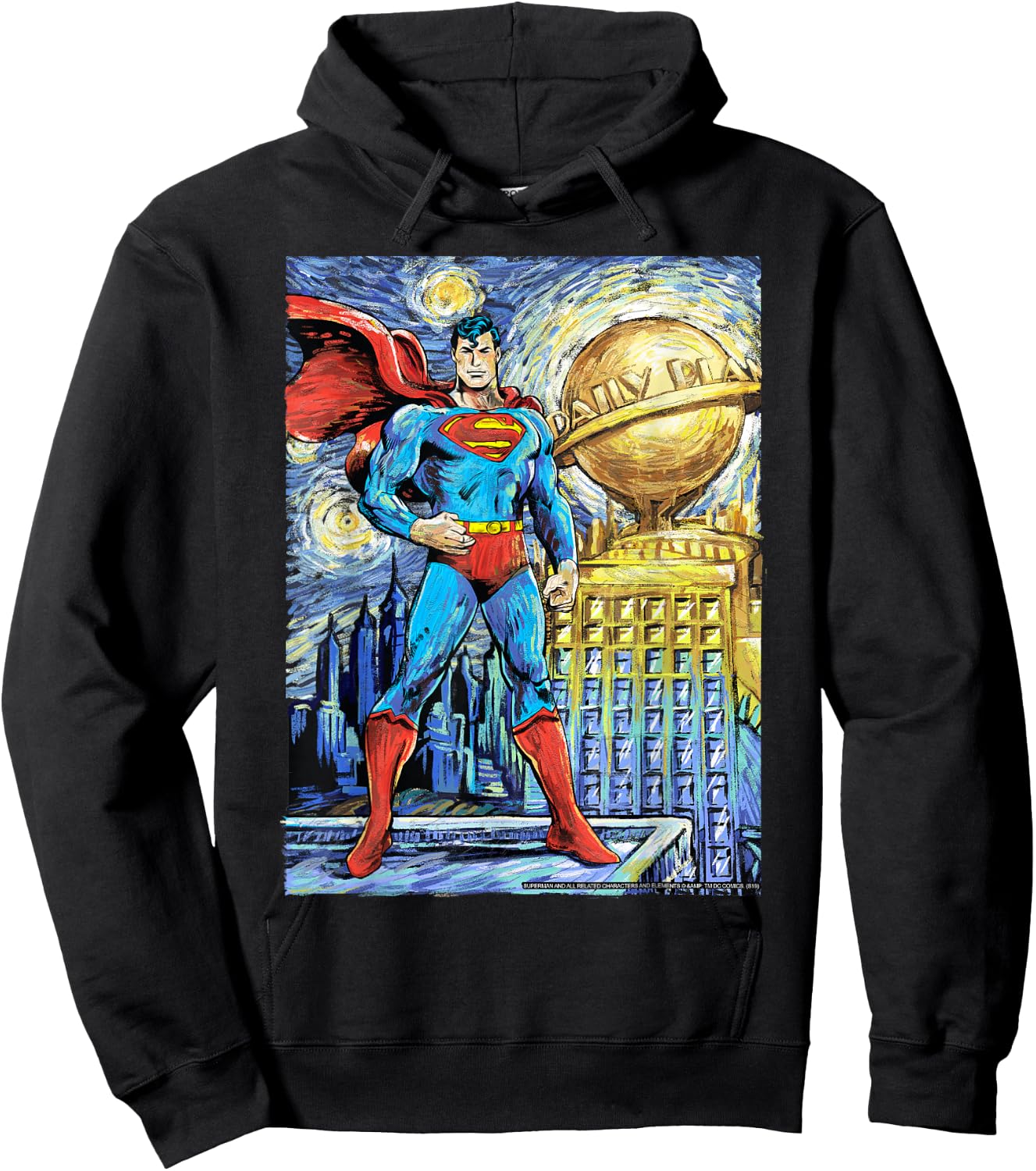 DC Comics Superman Starry Night Style Portrait Hoodie - Hoodie | Black