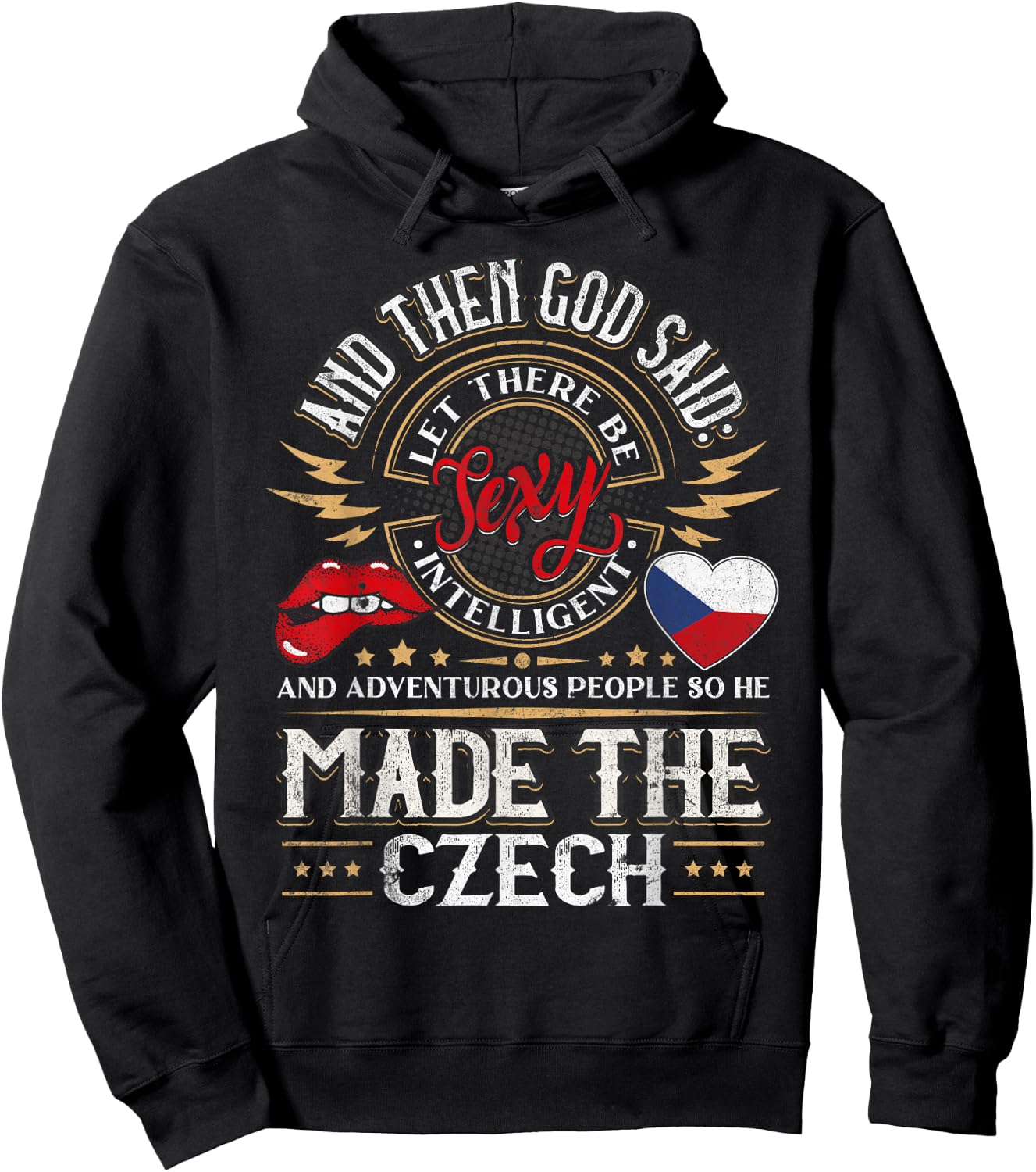 Czech Republic Flag Souvenirs for Czechs Men & Women Hoodie - Hoodie | Black