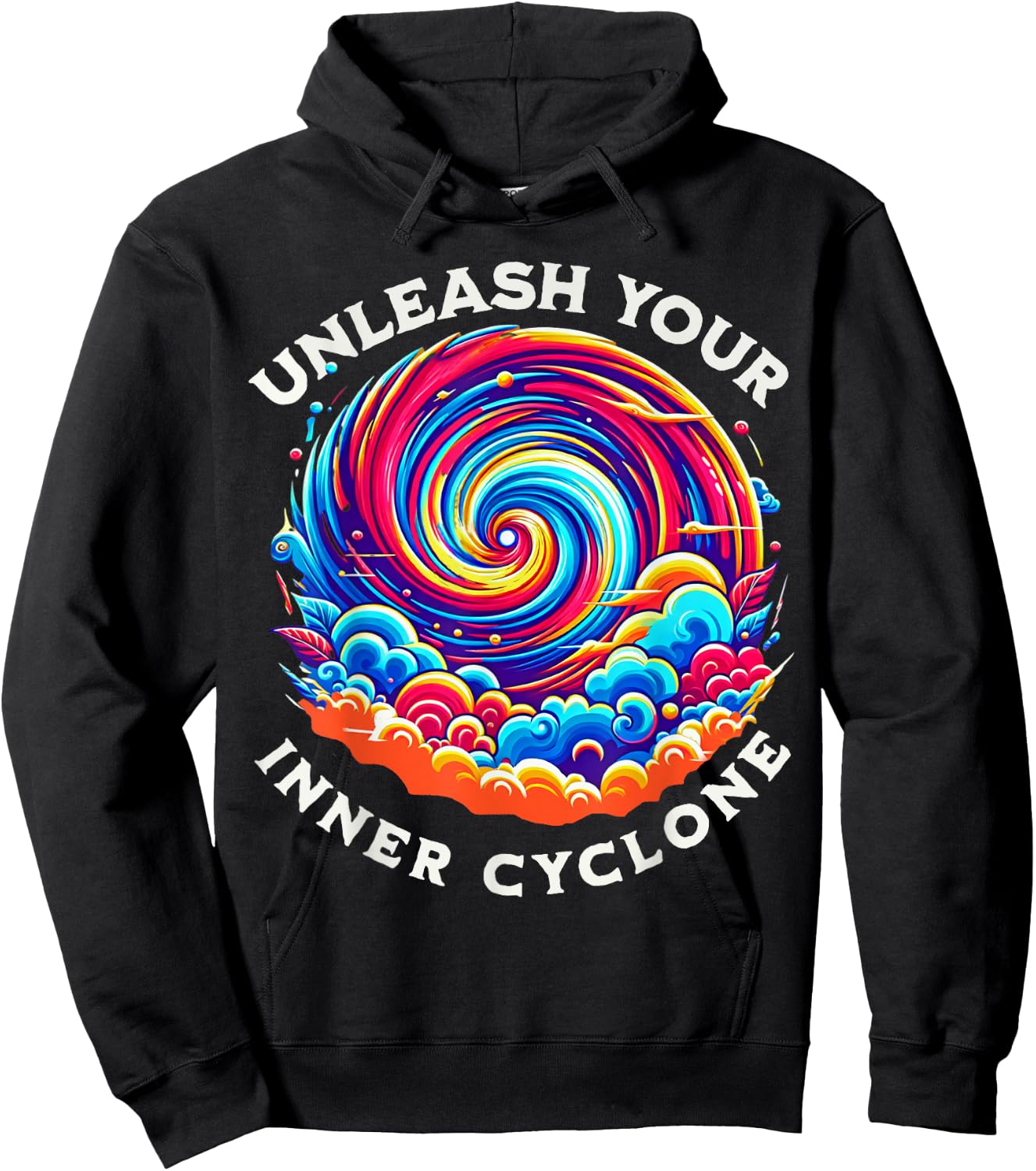 Unleash Your Inner Cyclone Colorful Apparel & Women Hoodie - Hoodie | Black
