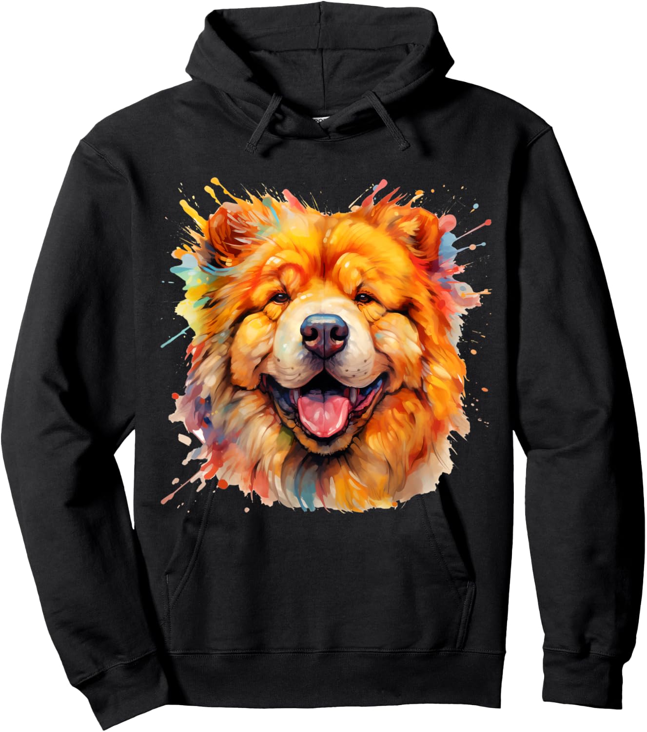 Chow Portrait | Portrait Colour Artwork Hoodie - Hoodie | Black