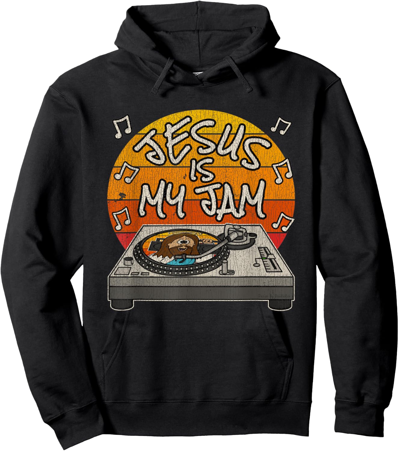 Vintage Jesus Is My Jam Christian DJ Church Musician Hoodie - Hoodie | Black