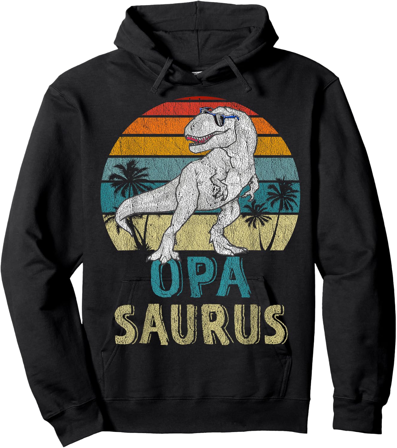 Opasaurus T Rex Dinosaur Opa Saurus Family Matching Hoodie - Hoodie | Black