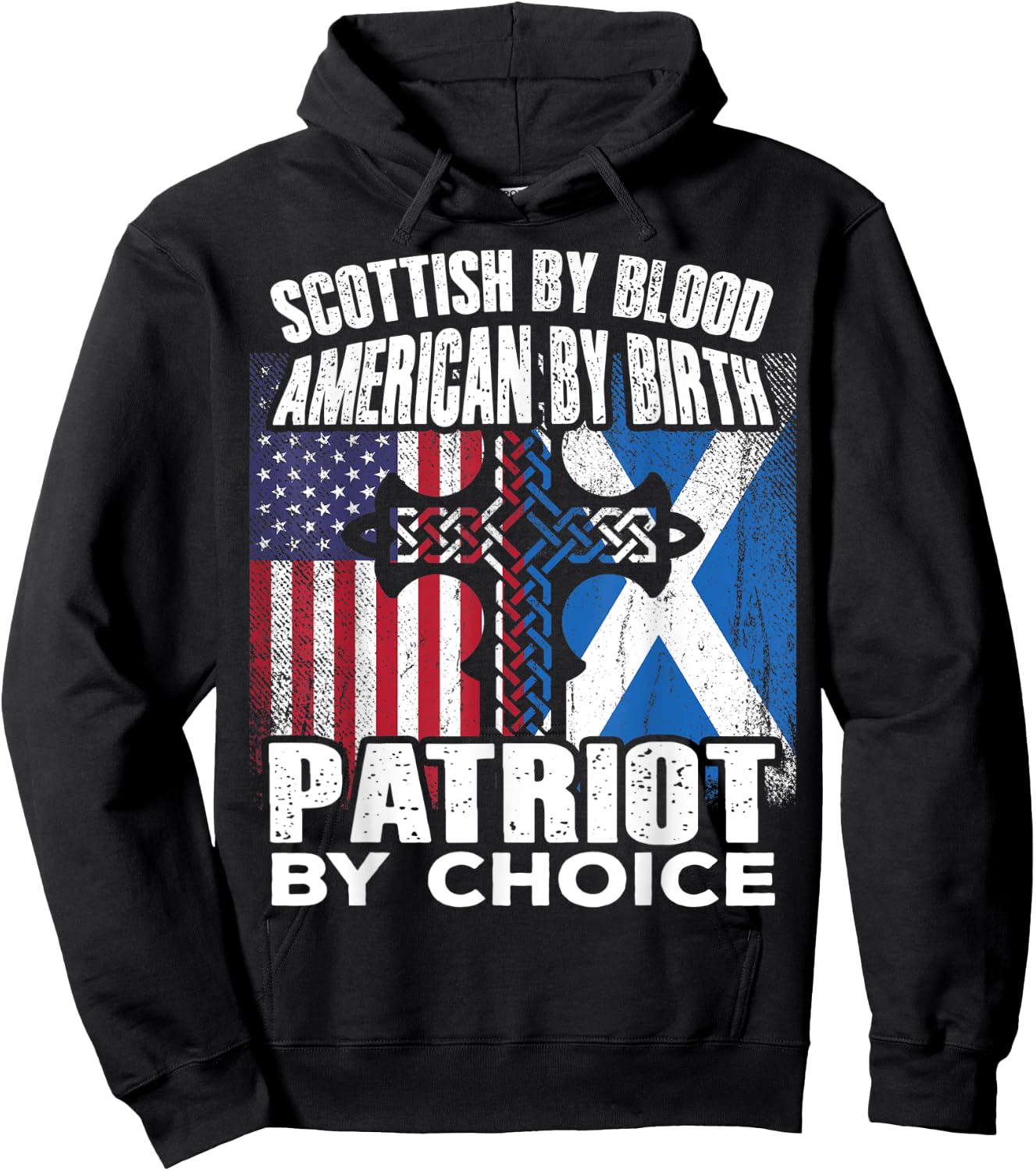 Scottish By Blood American By Birth Patriot By Choice Hoodie - Hoodie | Black