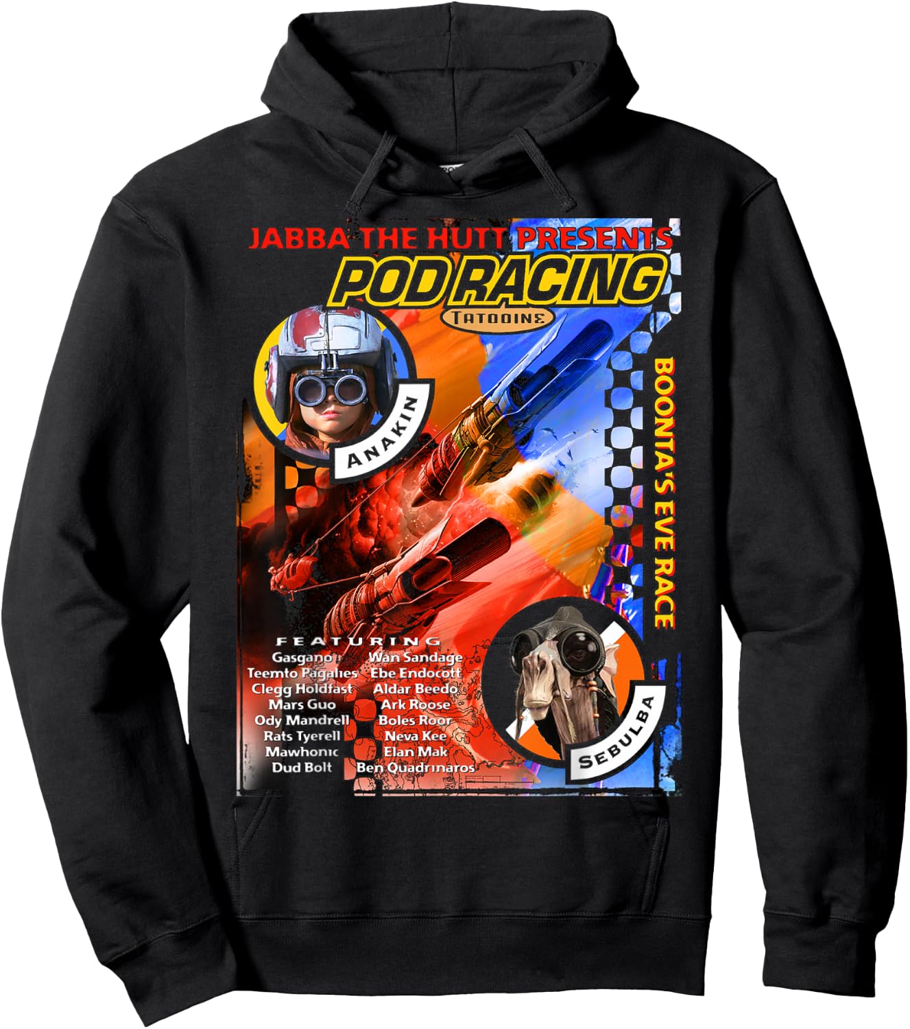 Star Wars Jabba Presents Podracing Poster Hoodie - Hoodie | Black
