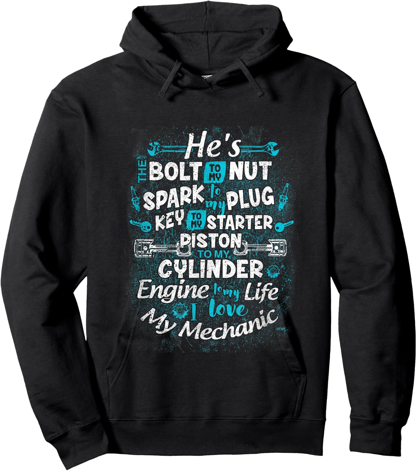 To My Life I Love My Mechanic Funny Mechanic Wife Girlfriend Hoodie - Hoodie | Black