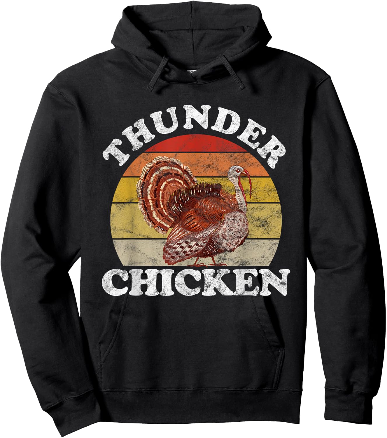 Vintage Thunder Chicken Turkey Fowl Hunting Hunter Hoodie - Hoodie | Black