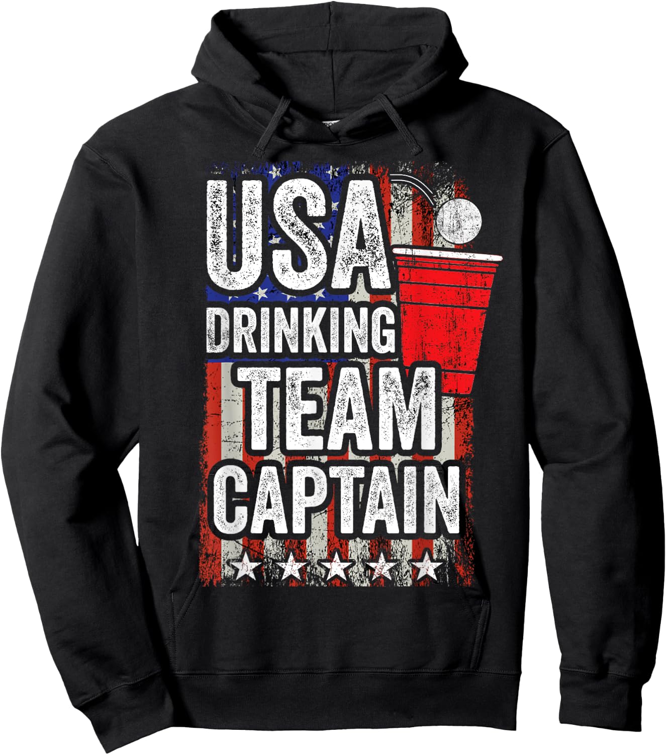 USA Drinking Team Captain Funny Drinking Game Party Hoodie - Hoodie | Black