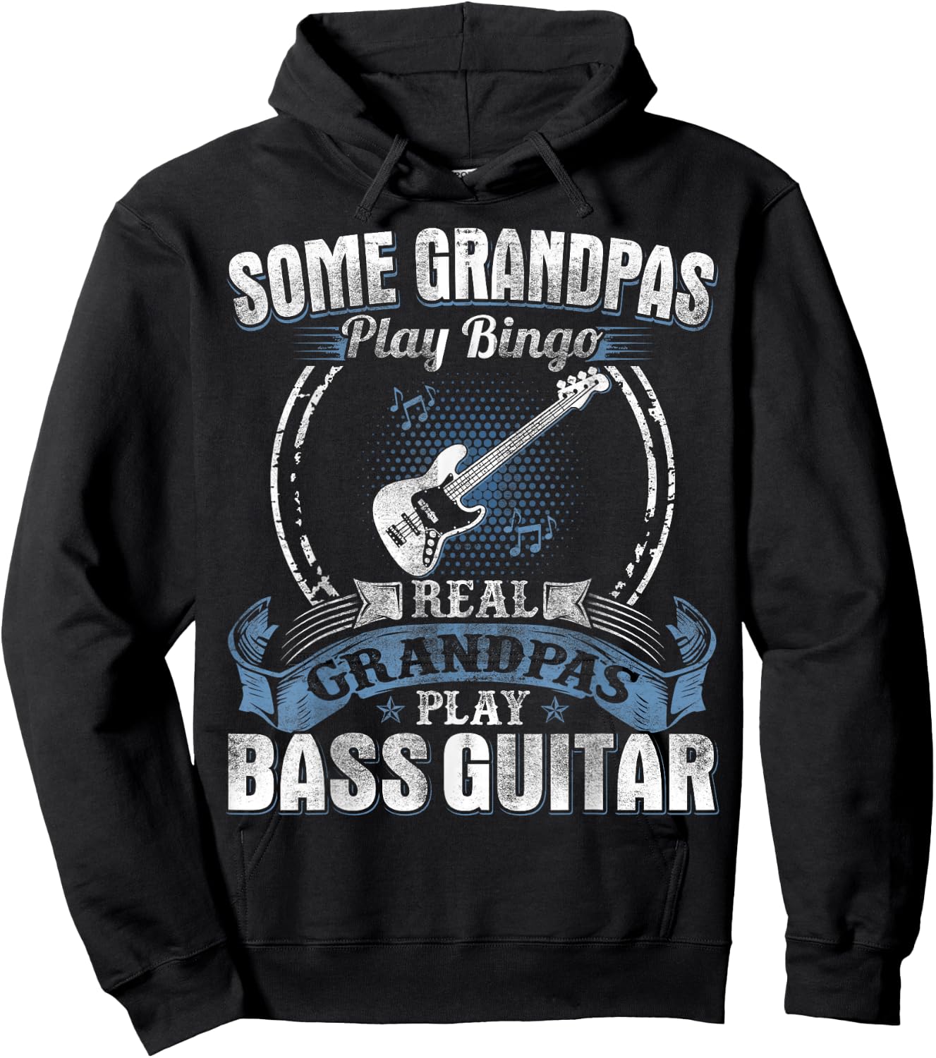 Some Grandpas Play Bingo Real Grandpas Play Bass Guitar Hoodie - Hoodie | Black