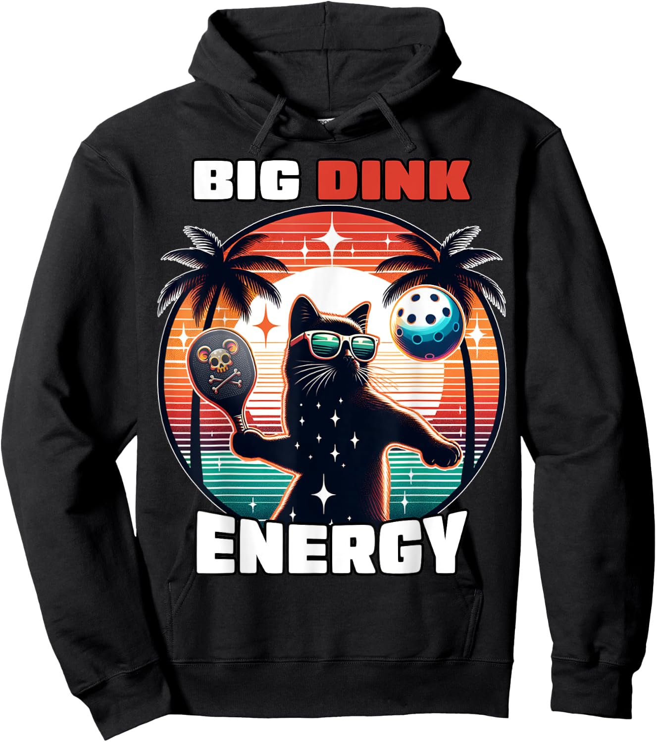 Big Dink Energy Funny Pickleball Shirt Women Kids Hoodie - Hoodie | Black