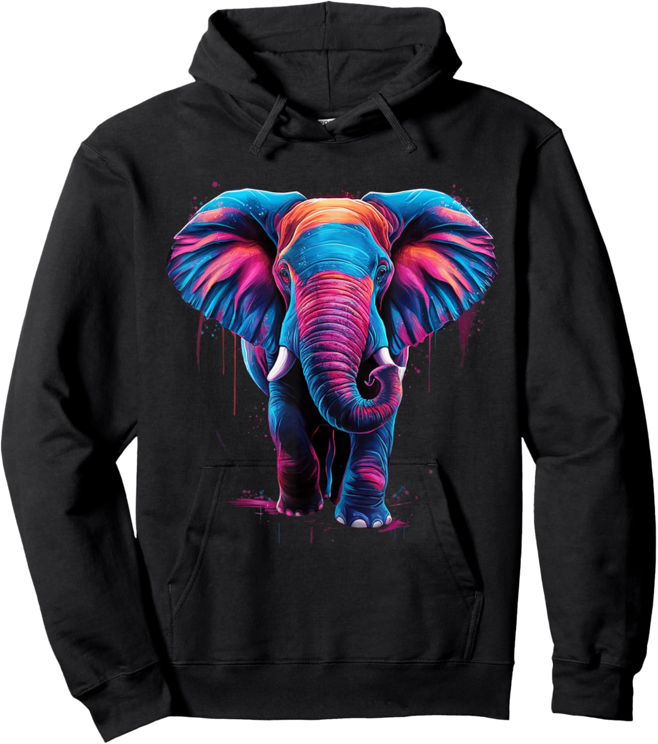 Elephant Colorful Pop Art Elephant Lovers Hoodie - Hoodie | Black