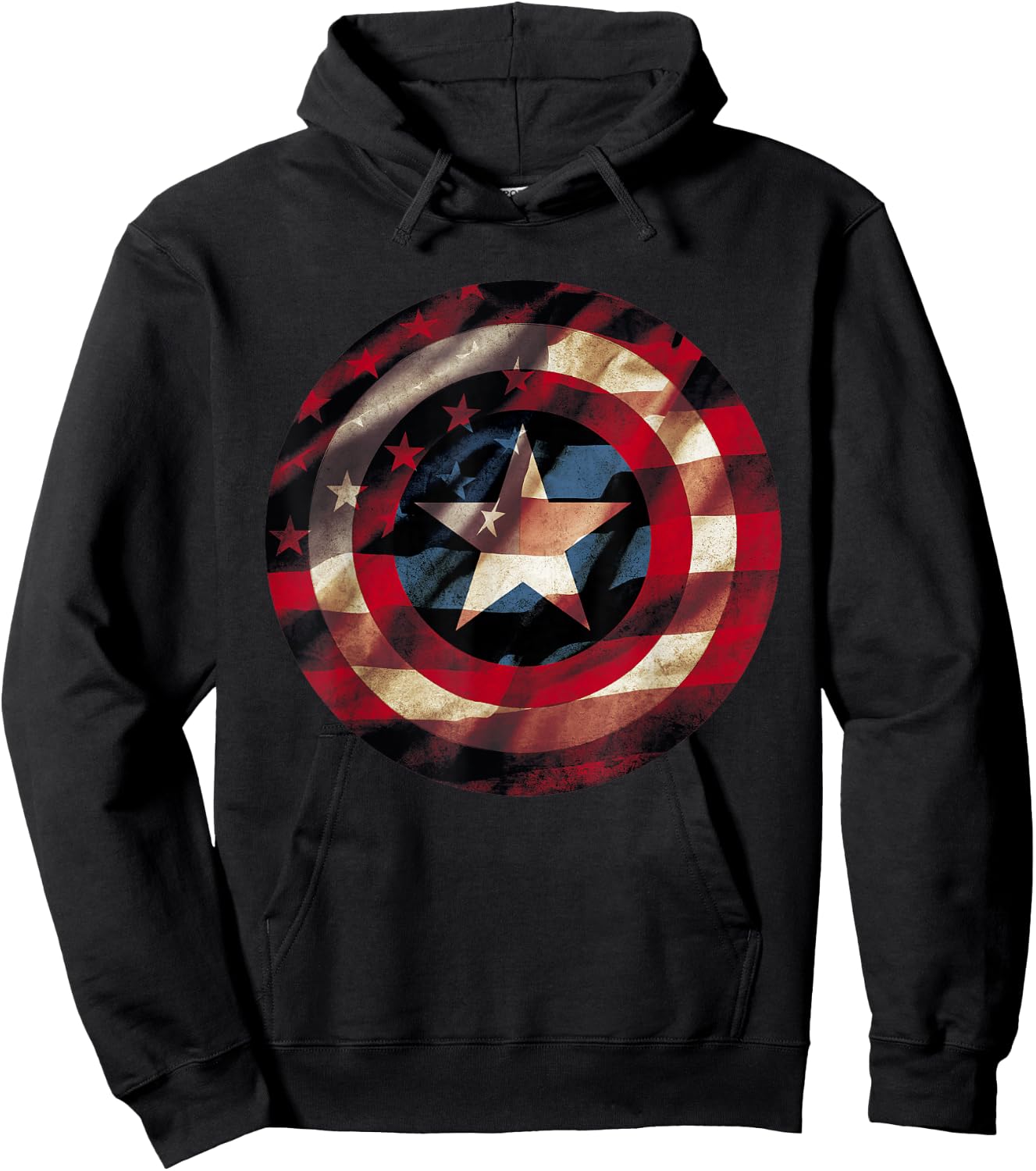 Marvel Captain America Avengers Shield Flag Hoodie - Hoodie | Black