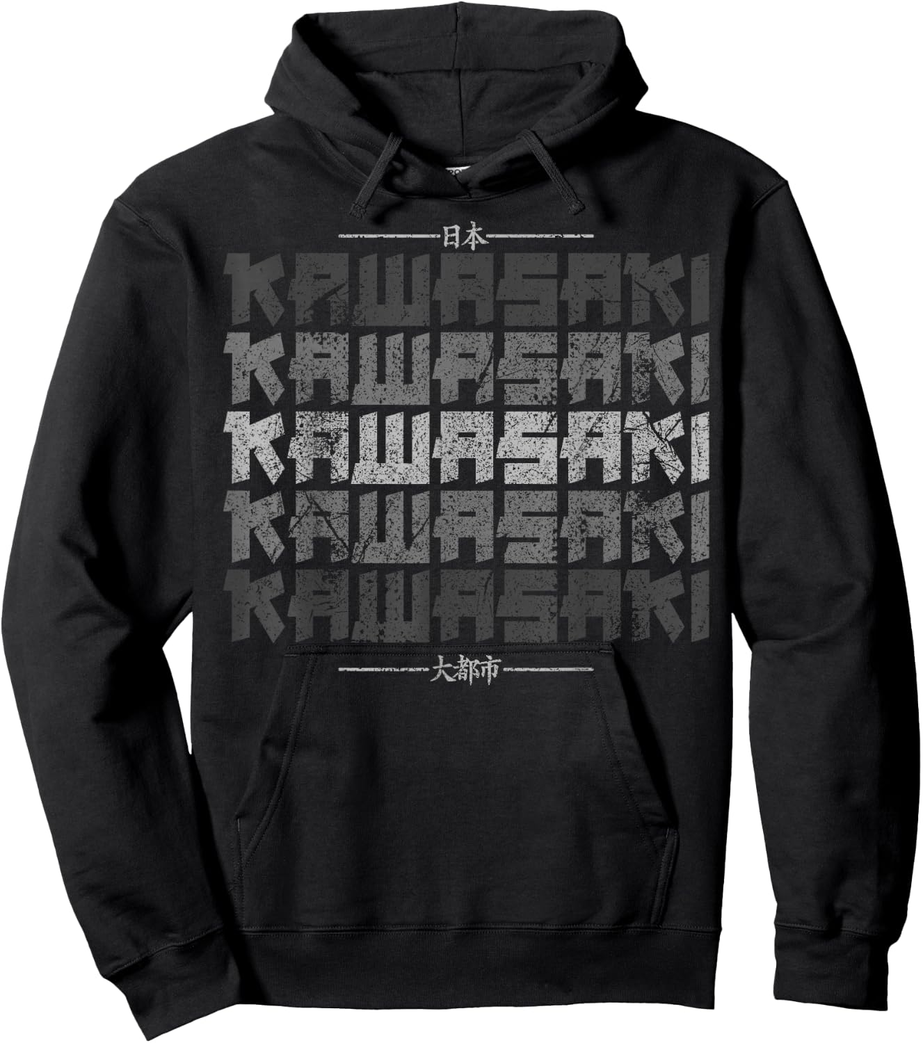 Kawasaki City Retro 90s Japan Aesthetics 80s Kawasaki Hoodie - Hoodie | Black
