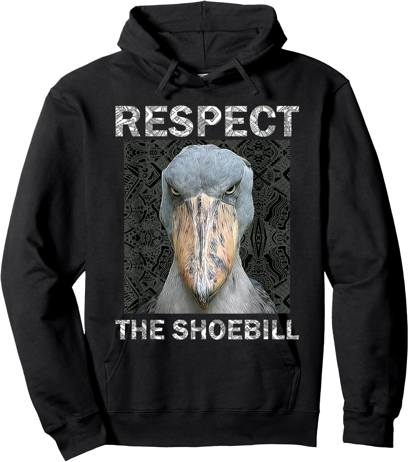 Respect The Shoebill African Bird Aztec Mayan Bird Lover Hoodie - Hoodie | Black