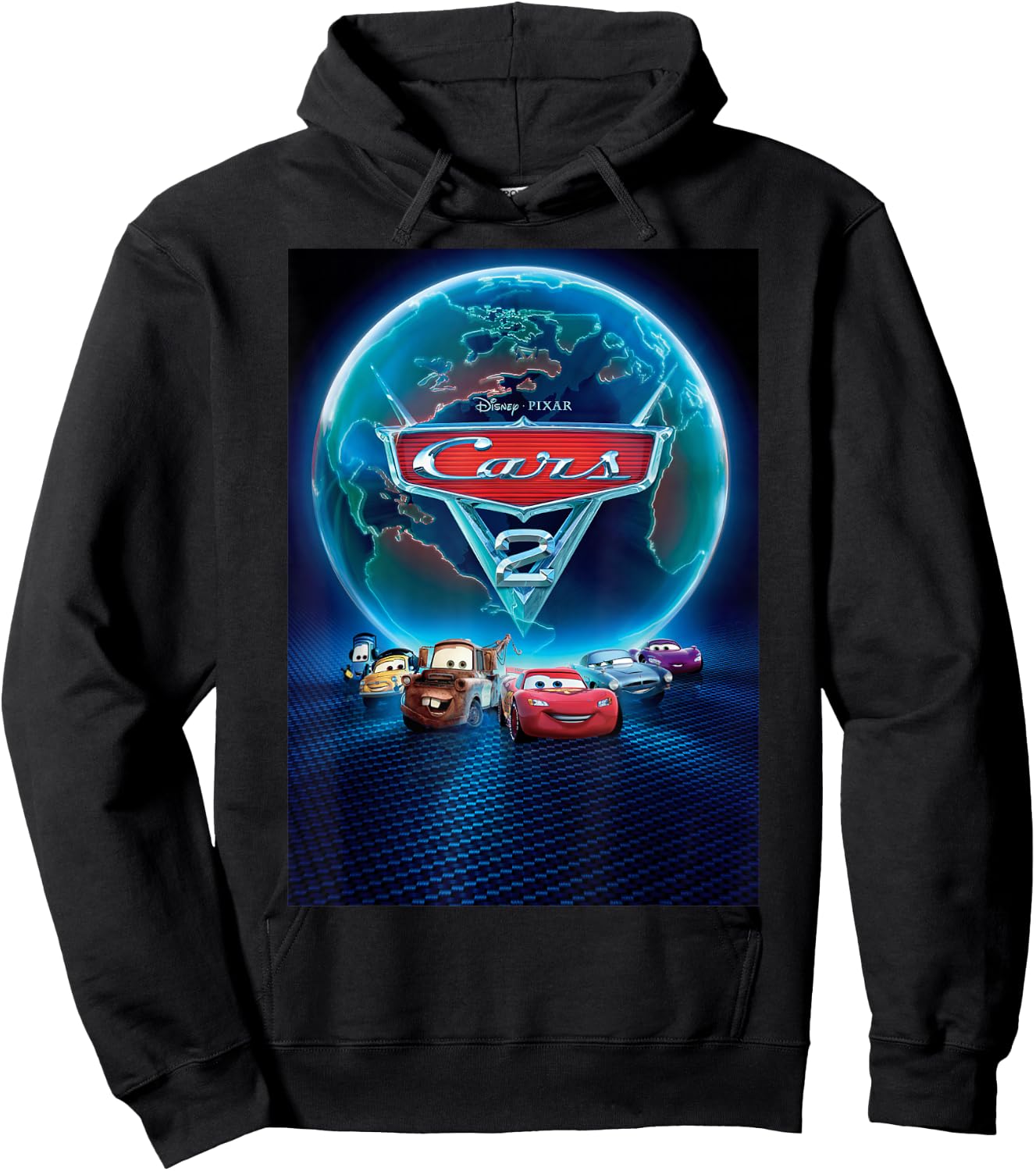 Disney Pixar Cars 2 Classic Movie Poster Hoodie - Hoodie | Black