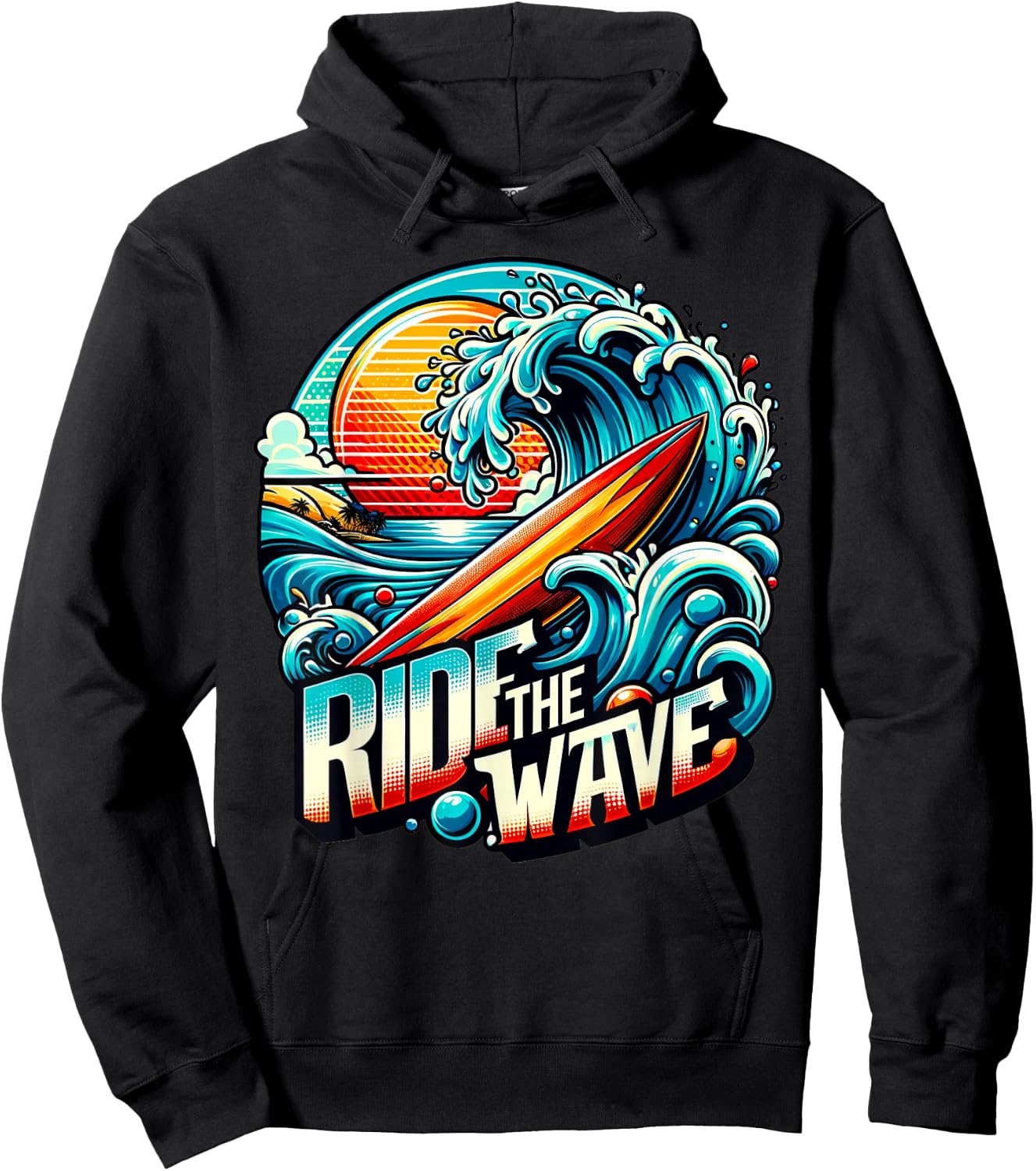 Ride The Wave - Surfing Hoodie - Hoodie | Black
