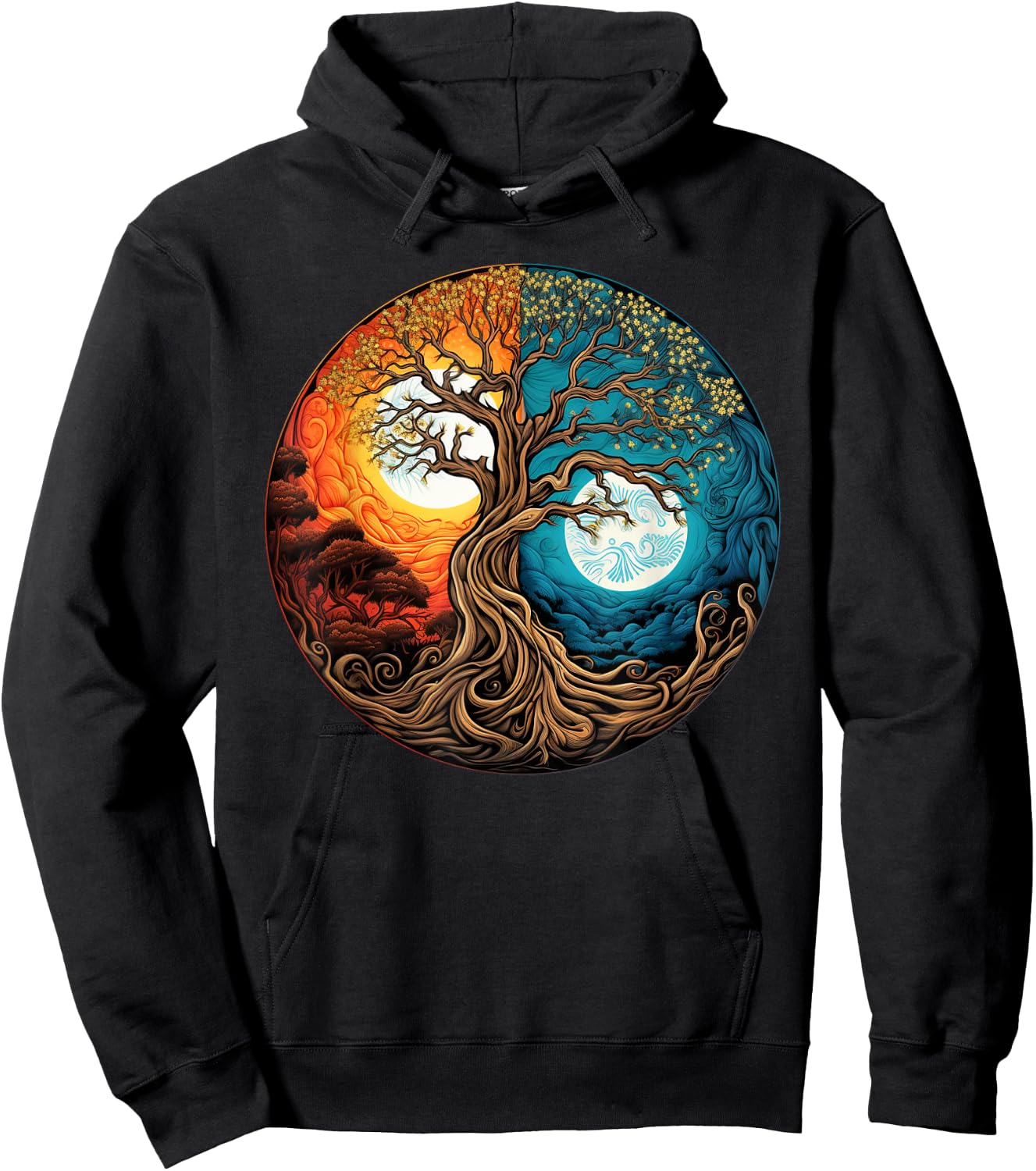 Yin Yang Tree of Life Hoodie - Hoodie | Black