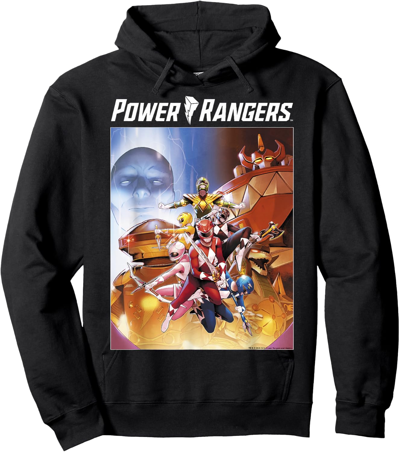 Power Rangers Rainbow Color Action Group Shot Poster Hoodie - Hoodie | Black