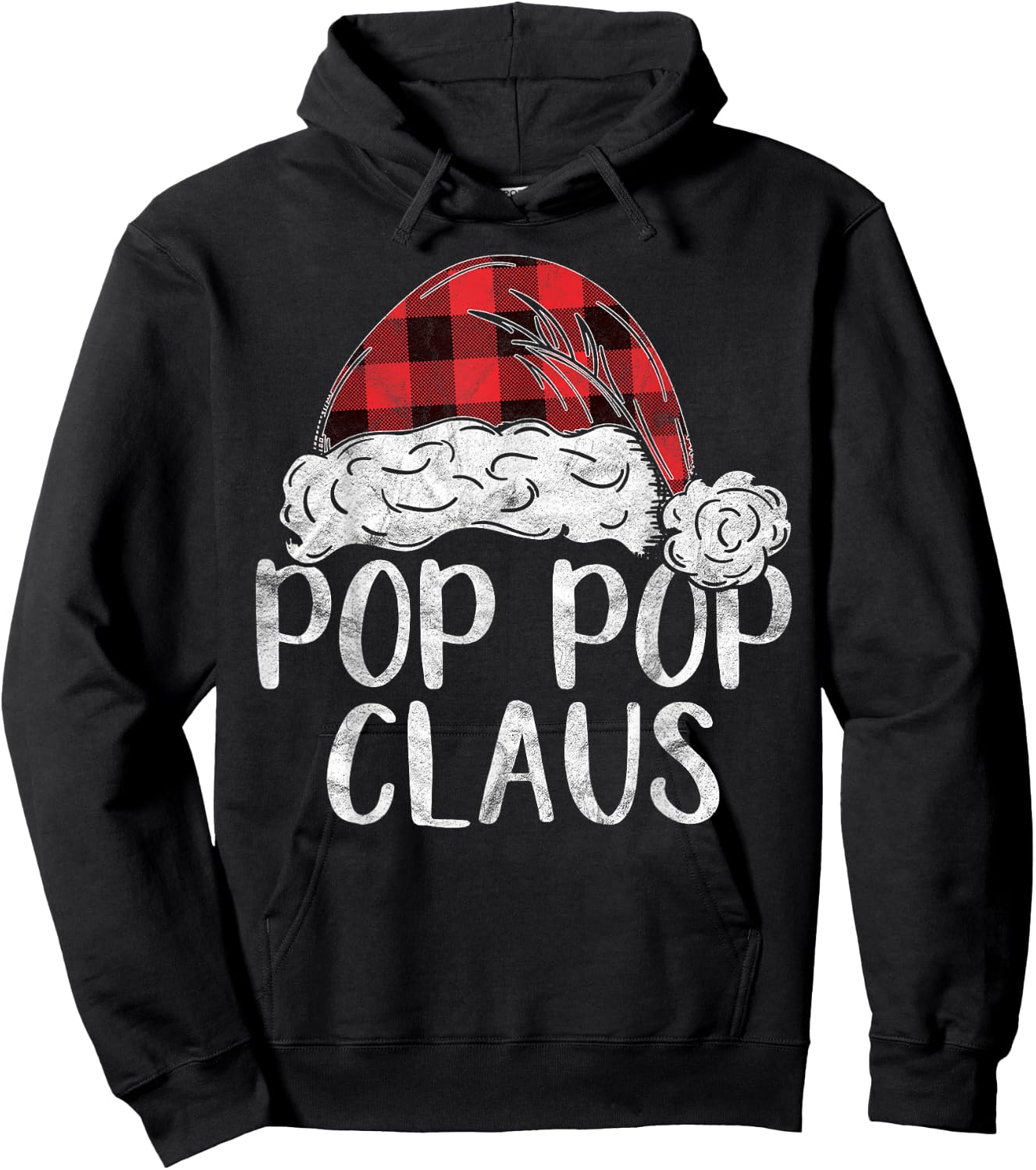 Pop Pop Claus Christmas Costume Gift Santa Matching Family Hoodie - Hoodie | Black