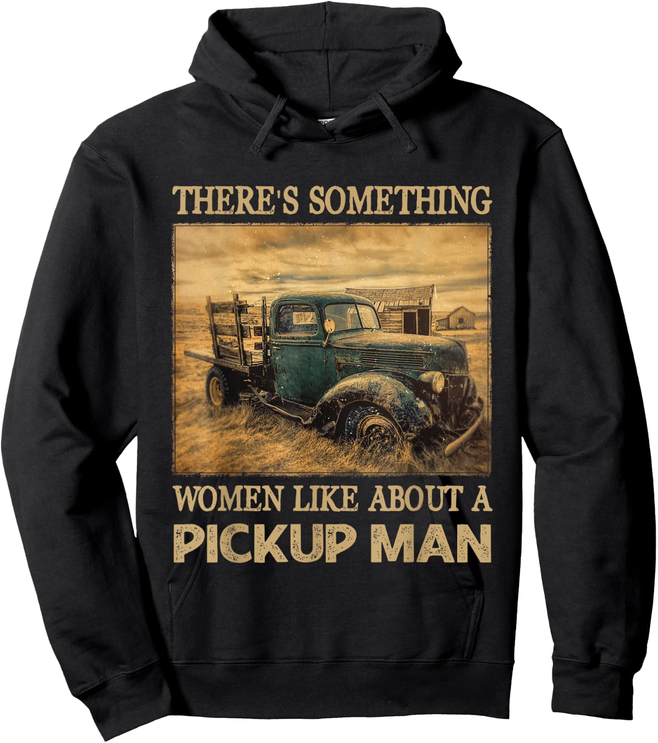 Three's Something Women Like About A Pickup Man Hoodie - Hoodie | Black