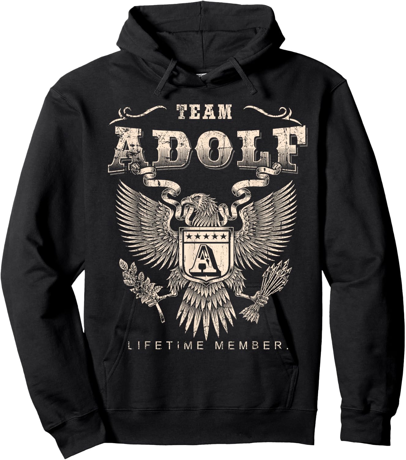 Team Adolf Lifetime Member - Adolf Name Hoodie - Hoodie | Black