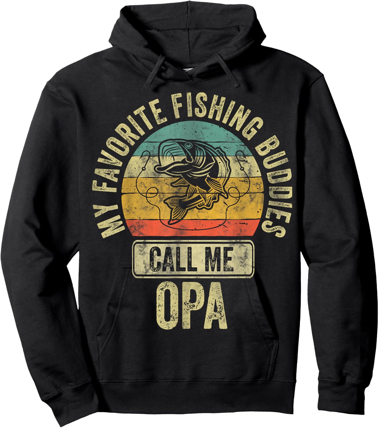 My Favorite Fishing Buddies Call Me Opa Shirt Fisherman Hoodie - Hoodie | Black