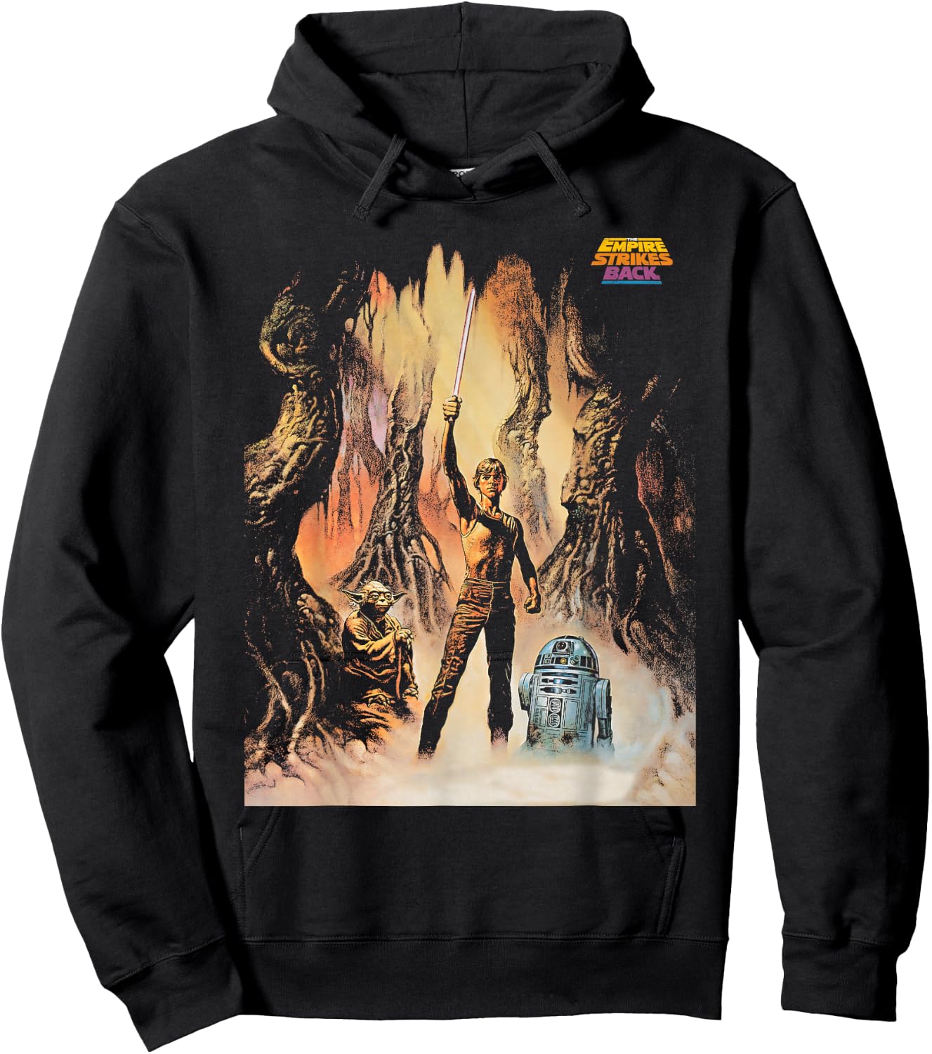 Star Wars The Empire Strikes Back Yoda Luke R2-D2 Hoodie - Hoodie | Black