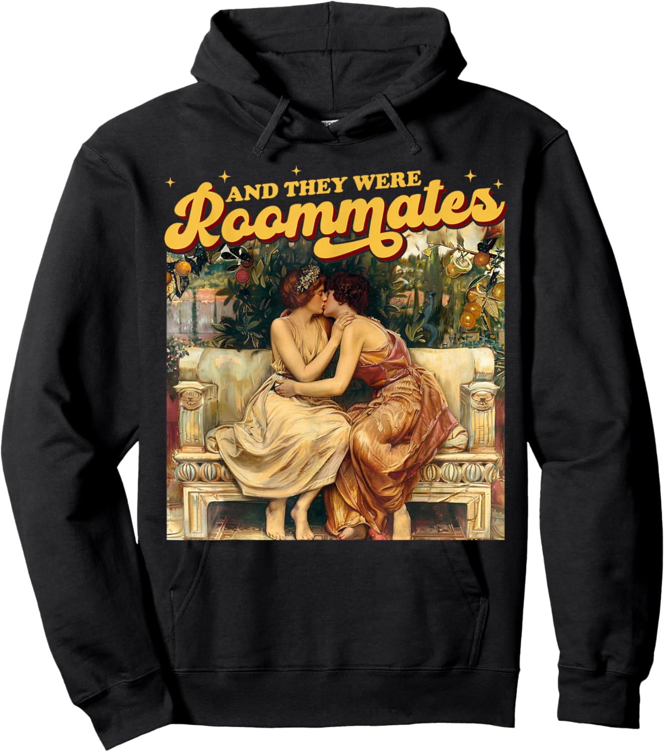 And They Were Roommates Lesbian Pride Month LGBTQ Queer Hoodie - Hoodie | Black
