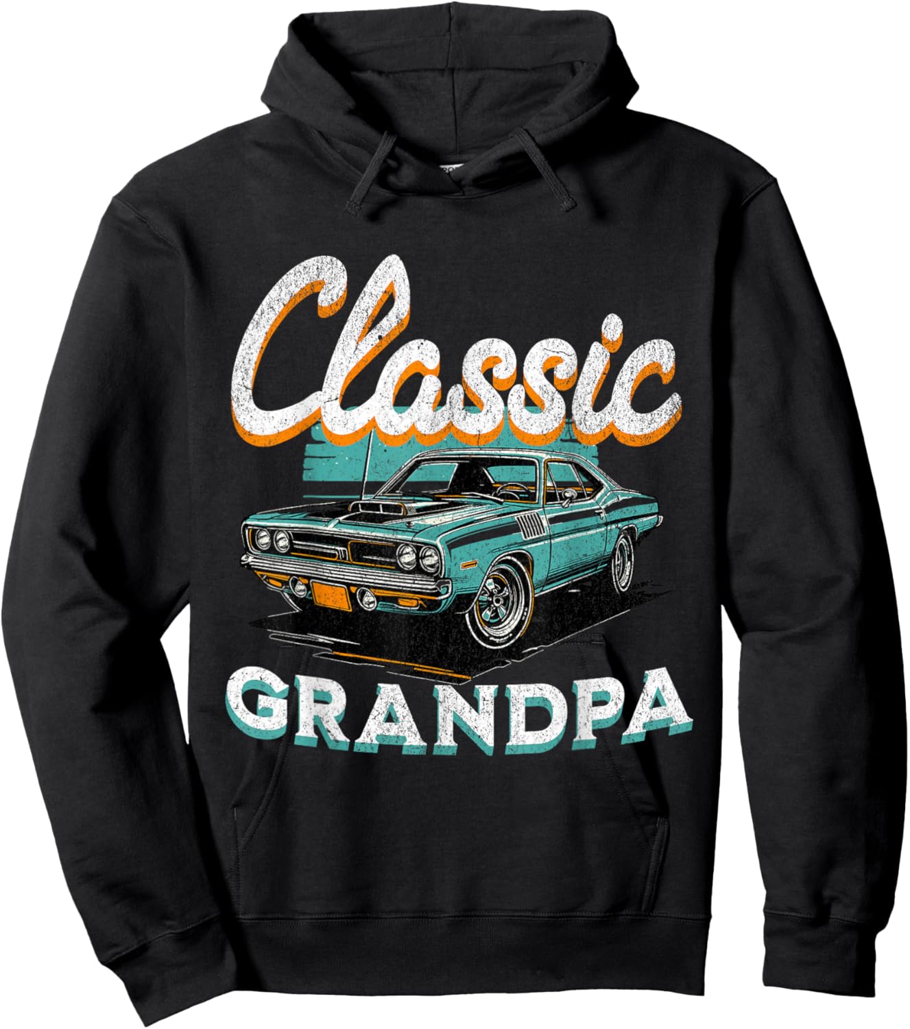 Vintage Funny Grandpa Classic Car Graphic Father's Day Hoodie - Hoodie | Black