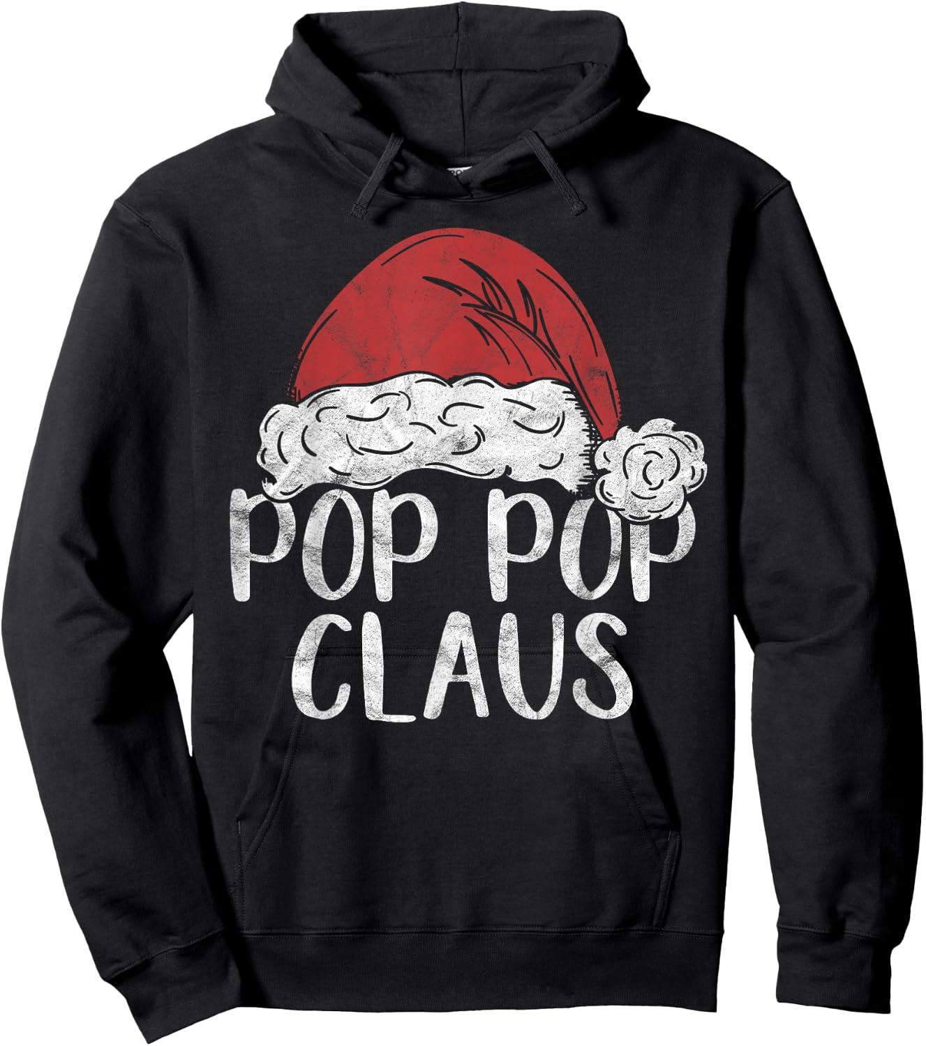 Pop Pop Claus Christmas Costume Gift Santa Matching Family Hoodie - Hoodie | Black