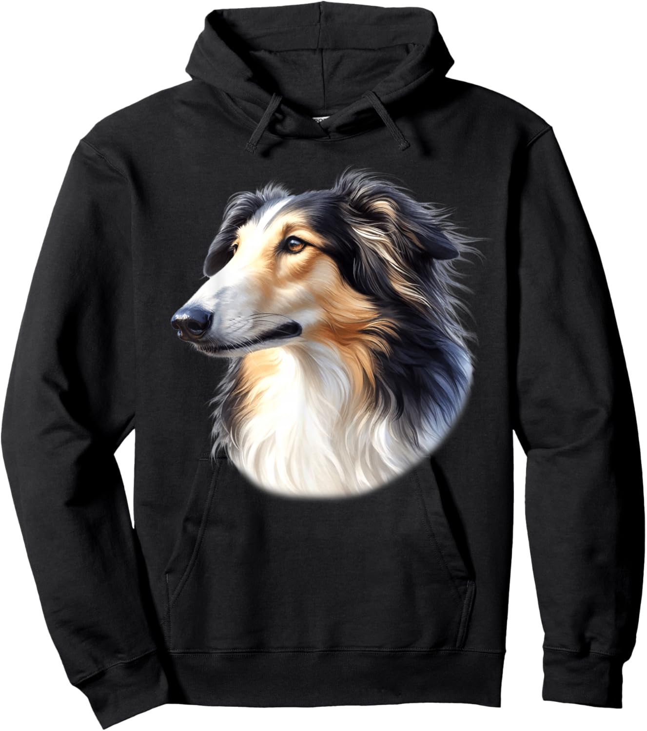 Borzoi Dog Portrait Hoodie - Hoodie | Black