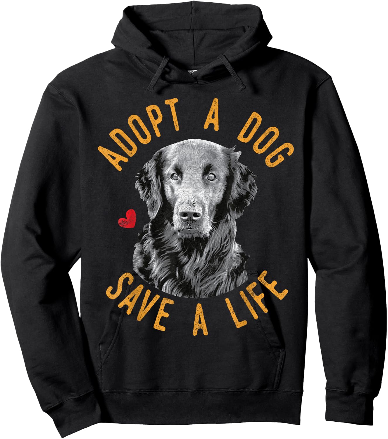 Adopt A Dog Save A Life Rescue Flat-Coated Retriever Gift Hoodie - Hoodie | Black