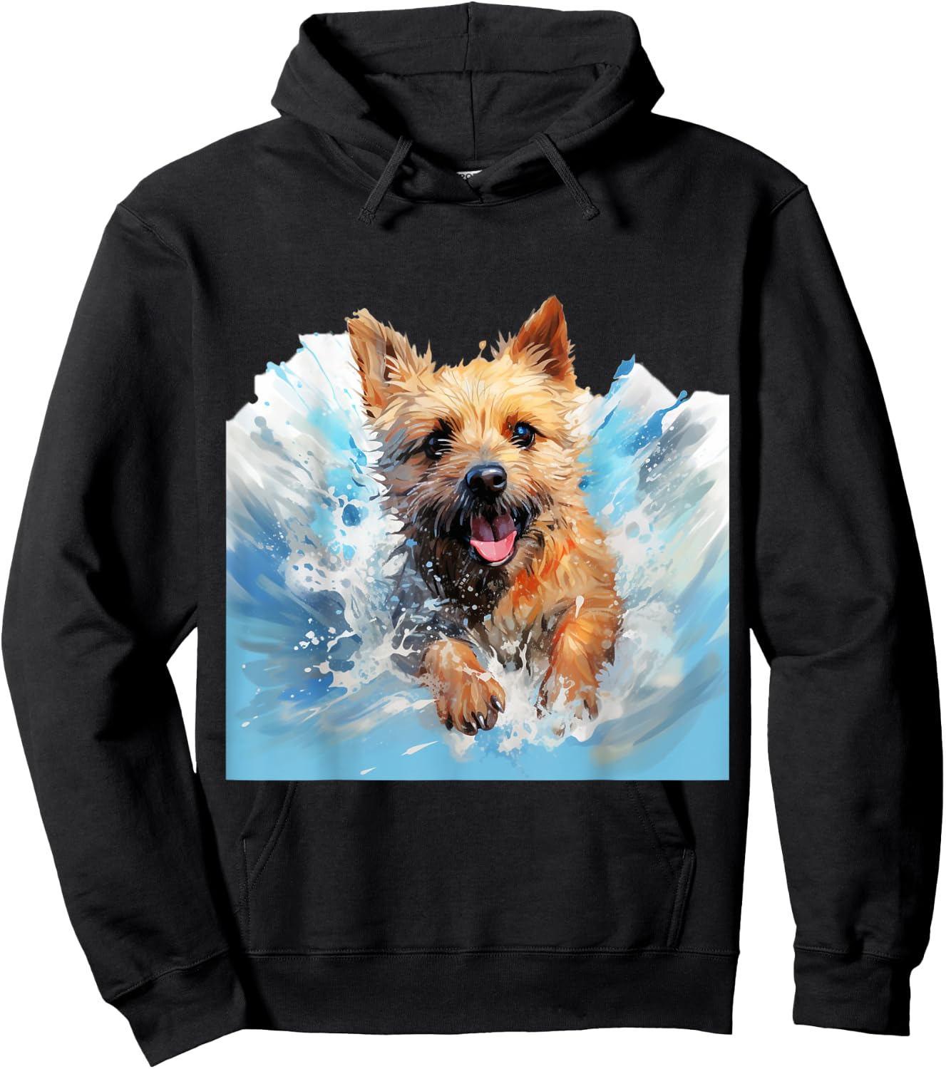 Splash Art Norwich Terrier - Norwich Terrier Splash Art Hoodie - Hoodie | Black