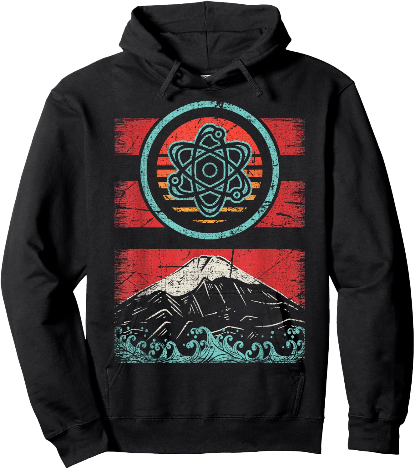 Atom Retro Vintage 80s Style Physics Teacher Gift Hoodie - Hoodie | Black
