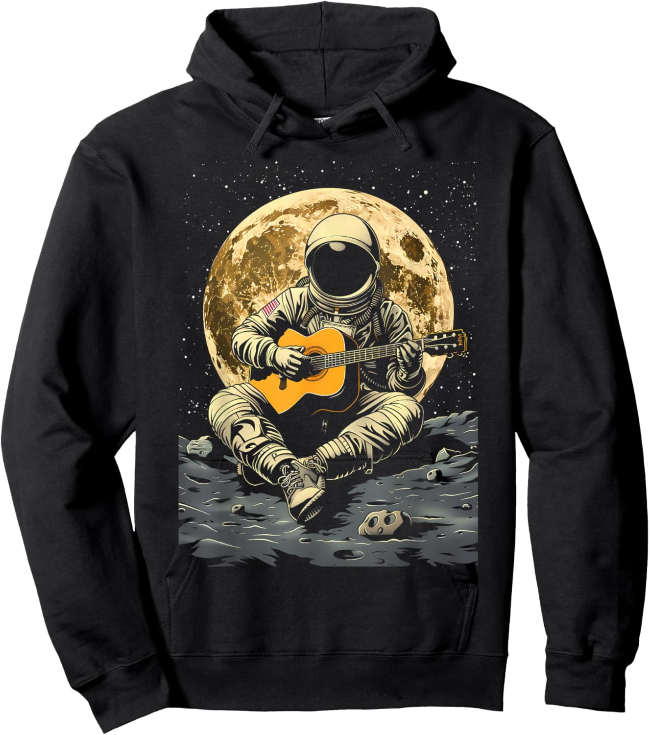Astronaut Playing Guitar Rock Music Guitar Cosmos Space Man Hoodie - Hoodie | Black